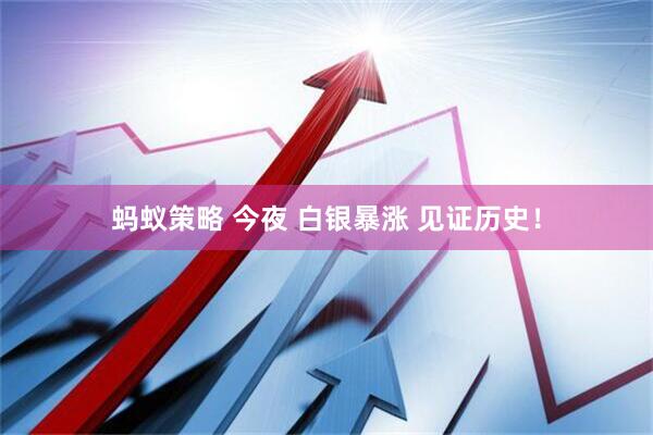 蚂蚁策略 今夜 白银暴涨 见证历史！